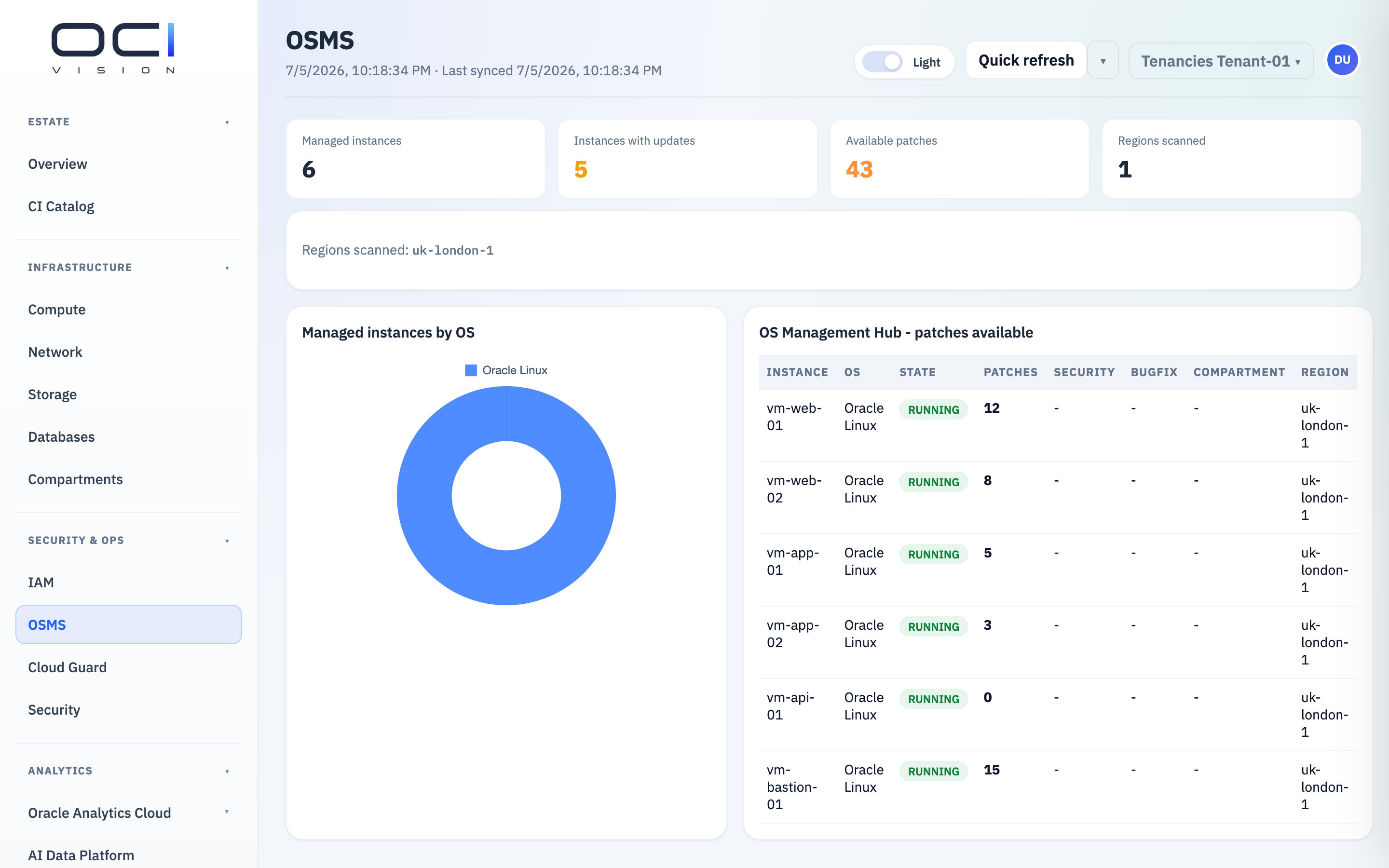 OCI Vision - OS patch management